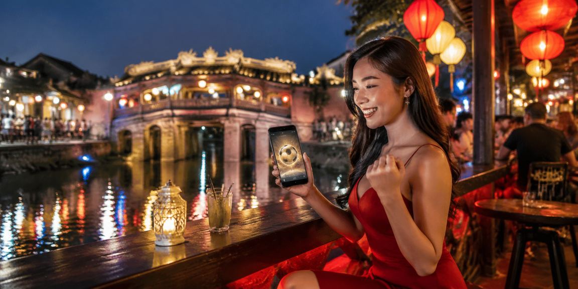 Không khí cá cược bóng đá sôi động tại chợ đêm Hội An